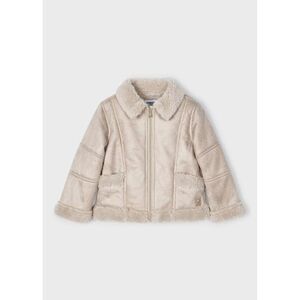 Mayoral Fleece Lined Jacket in Nude Size 4